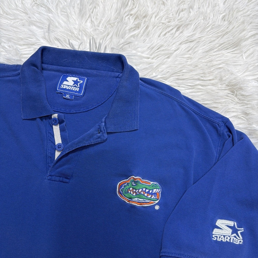 Vintage University Of Florida Gators Men‎ XL Blue Polo Shirt Collegiate STARTER